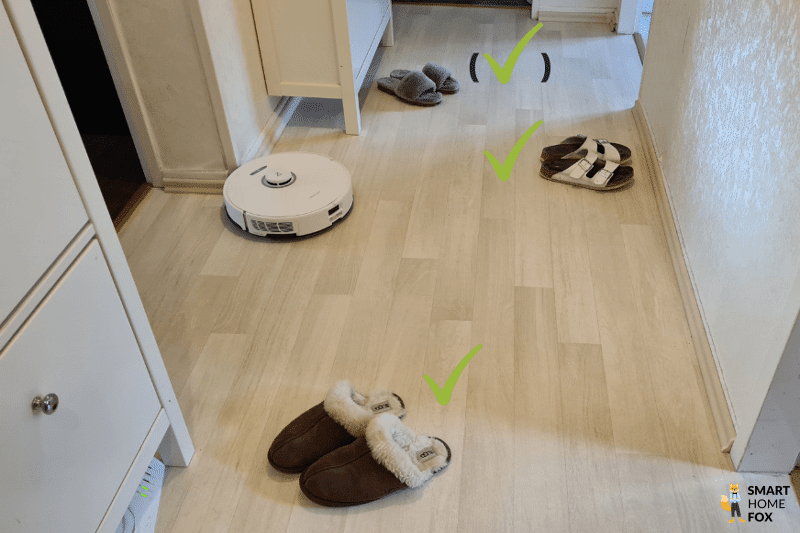 Результат теста на распознавание препятствий с крупными объектами Roborock S8 Pro Ultra.